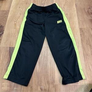Nike Kids Black Joggers with Neon Green Accents